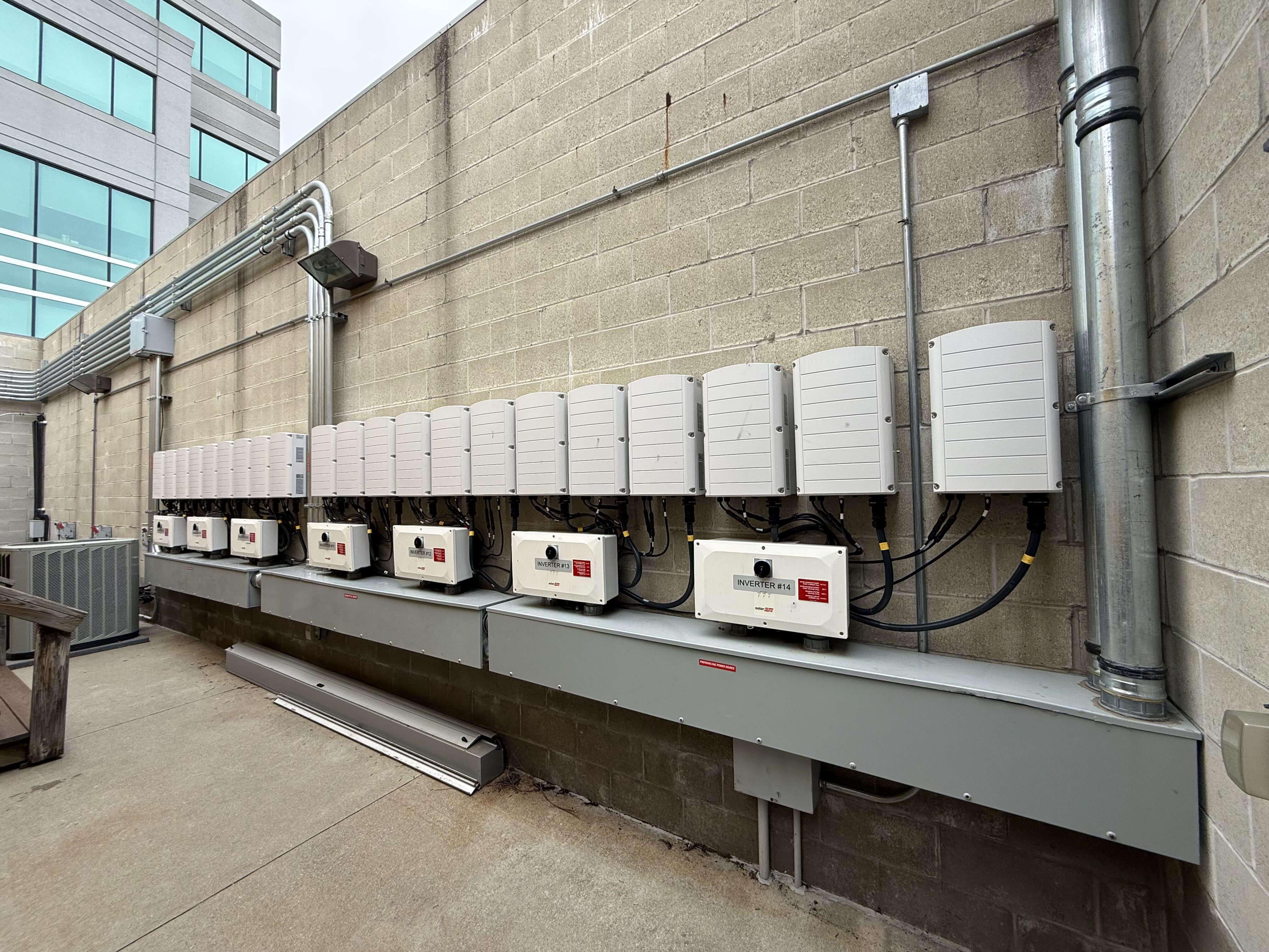 Solar Carport Commercial Installation from above