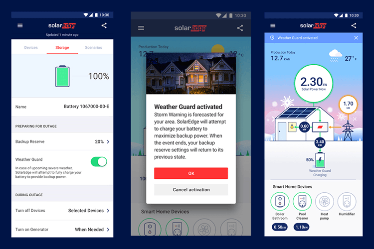 Weather Guard on MySolarEdge app