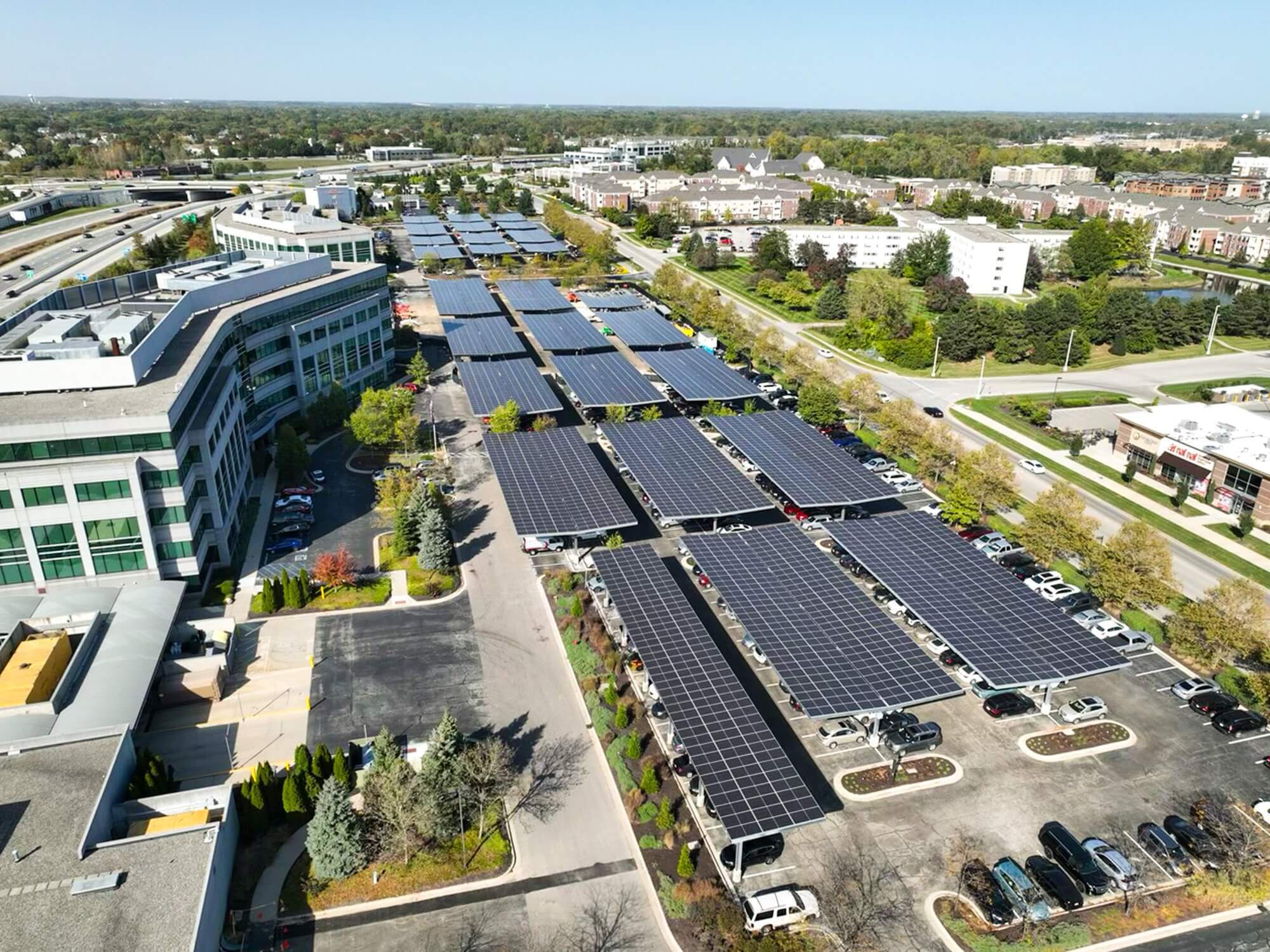 Commercial Carport Solar System Carmel Indiana